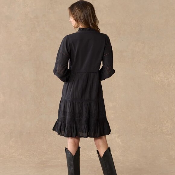 NWOT SUNDANCE Bromlee BERRY Ruffle Trim Dress Size XS Lace Women’s Long Sleeve - Picture 3 of 6